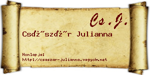 Császár Julianna névjegykártya