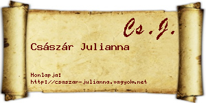 Császár Julianna névjegykártya